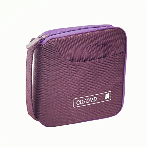 Ksmxos 32 Disc CD/DVD Portable Wallet CD Case Bag Storage Organizer Holder Protective DVD Storage Home Office and Travel Purple - Thumbnail 4