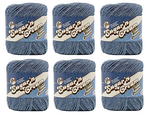 Bulk Buy: Lily Sugar'n Cream Yarn Solids (6-Pack) Blue Jeans 102001-1116