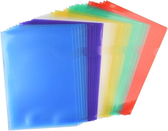 Amazon Idealeben クリアファイル 縦 クリアホルダー 6色5枚 計30枚入 通知表ホルダー ファイル ケース 透明 薄型 資料 文書 書類に整理収納 クリアホルダー 文房具 オフィス用品