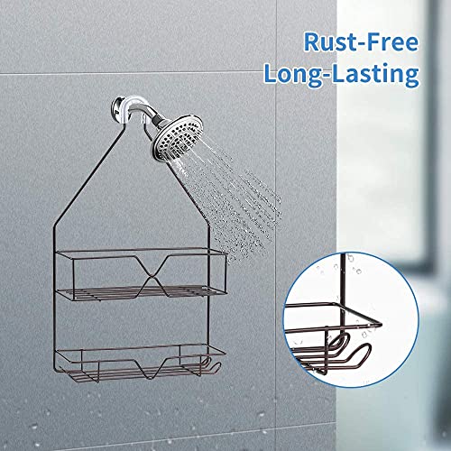 TreeLen Shower Caddy Hanging over Shower Head Small Rust Roof Shower
