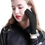 Women Touch Screen Gloves Fleece Lined Winter Warm Thick Fashion Black Texting