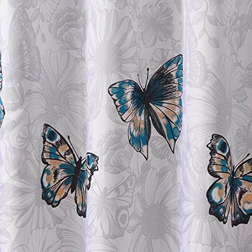GONOVE Shower Curtain for Bathroom 200 x 200 cm Anti-Mould Mildew Resistant Waterproof Polyester Fabric Butterfly Shower Curtain Liner Bath Curtain with Hooks - Image 3