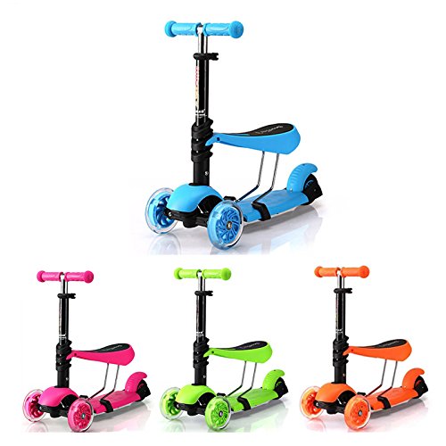 Jumphigh Baby Kids Sit Scooter 3in1 Kick Scooter with Removable Seat
