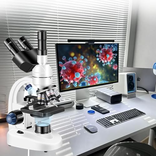 Microscopio, Microscópio, Microscopio Profissional 5000X, Kit de Eletrônico Trinocular Profissional, 5000X, Biológico, Com 2X, 10X, 25X