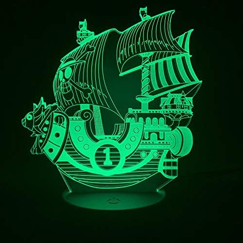 3D Led Night Light Lamp Anime One Piece Boat Thousand Sunny for Kids Birthday Gift SDSDEK