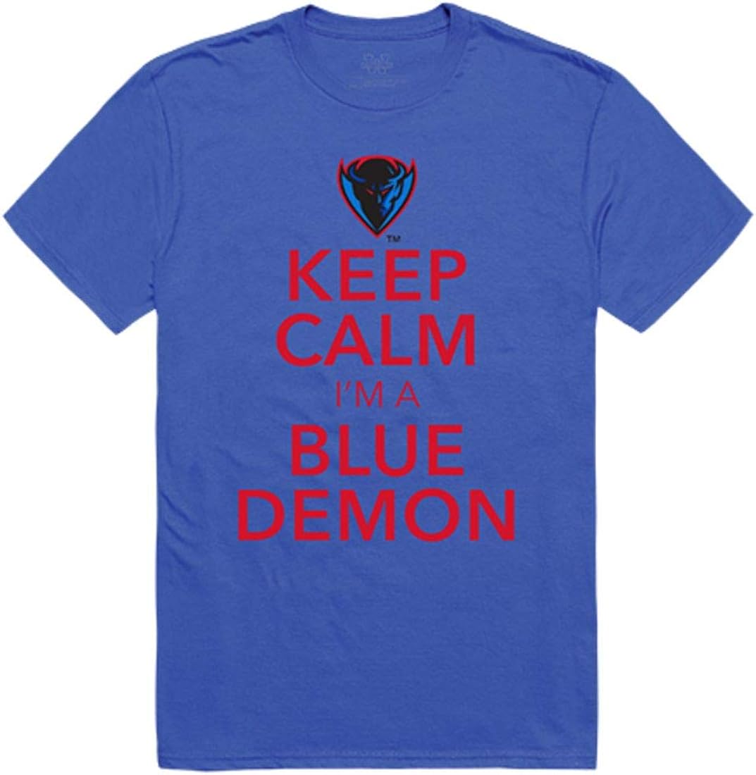 DePaul University Blue Demons NCAA Keep Calm Tee T-Shirt Royal | Amazon.com