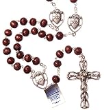 Brown Wood Rosary. Traditional Man's Rosary Bead. Hand Made Rosary. Strong Roasry Beads. Pray the Rosary.