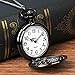 Alisena Black Personalized Fashion Retro Lettering Pattern Steampunk Retro Vintage Quartz Necklace Pendant Pocket Watch