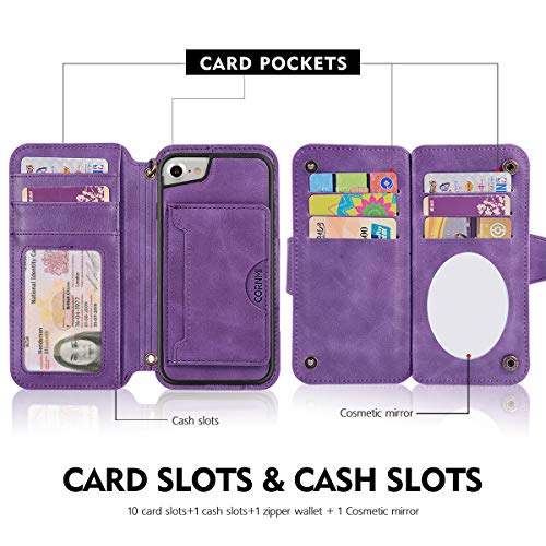 Cornmi Wallet Case Compatible with iPhone 8/7/6/6s, Cornmi PU Leather Wallet Case Replacement for iPhone 8/7/6/6s, Premium Leather Case for iPhone 8/7/6/6s, Portable Wallet Case Flip Cover