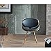2 Corvus Madonna Mid-century Black Bonded Leather Walnut Finished Accent Chair