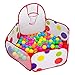 QIYO(TM) Foldable Hexagon Polka Dot Play Tent with Basketball Hoop- Kids Pit Balls Pool Indoor and Outdoor Baby Toys ( 47.2-inch by 29.1-inch)