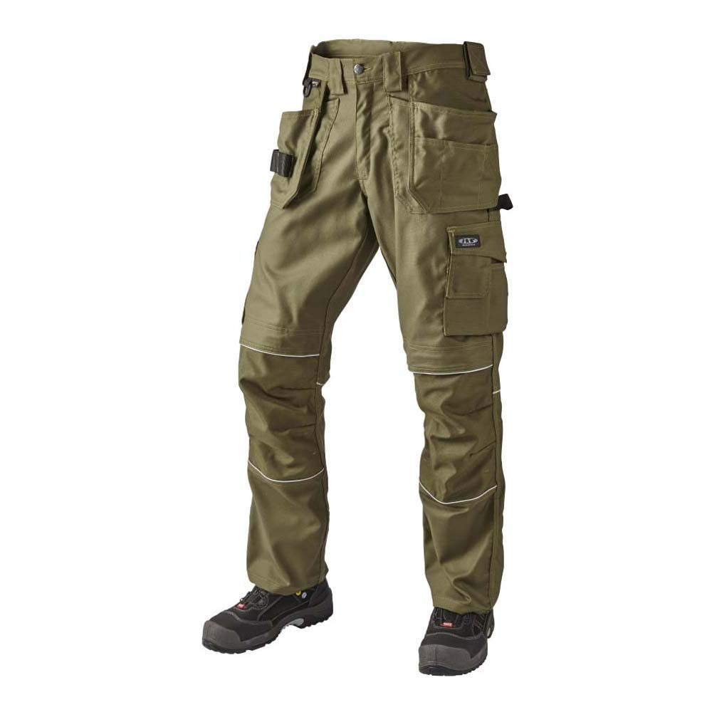 J.A.K. 150110B084 Series 1501 60% Cotton/40% Polyester Trousers with Hanging Pockets, Army, 48 L (34/35) Size