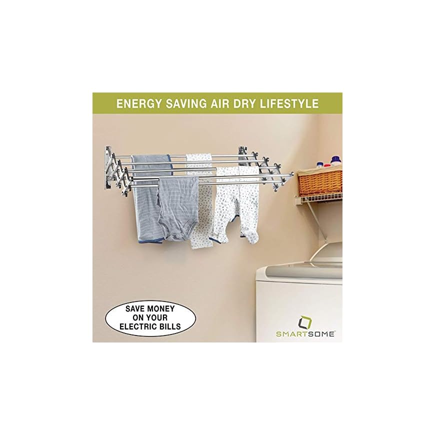 Smartsome Space Saver Fold Away Racks Stainless Steel Wall Mounted