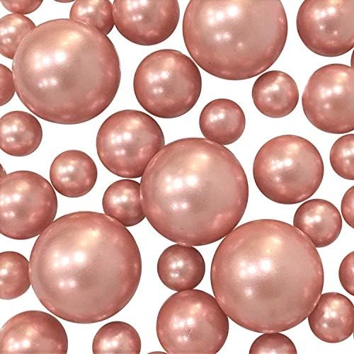 20 Packs Sale Floating No Hole Dusty Rose Gold Pearls - Jumbo/Assorted Sizes Vase Decorations - to Float The Pearls Order The Floating Packs from The Options Below