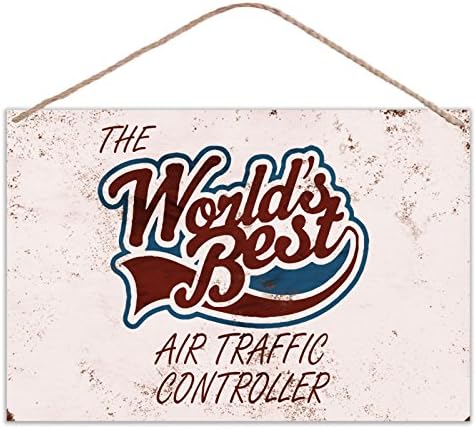 The Worlds Best Air Traffic Controller - Vintage Look Metal Large Plaque Sign 30x20cm