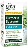 Gaia Herbs Turmeric Supreme Allergy, Vegan Liquid Capsules, 60 Count - Turmeric Curcumin Supplement for Seasonal Allergy Support, Non-Drowsy Formula with Quercitin, Stinging Nettle