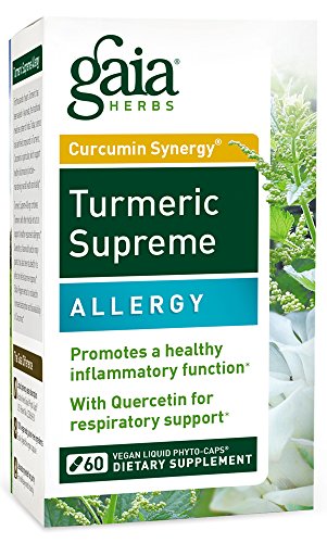 Gaia Herbs Turmeric Supreme Allergy, Vegan Liquid Capsules, 60 Count - Turmeric Curcumin Supplement for Seasonal Allergy Support, Non-Drowsy Formula with Quercitin, Stinging Nettle Gaia Herbs Turmeric Supreme Allergy, Vegan Liquid Capsules, 60 Count - Turmeric Curcumin Supplement for Seasonal Allergy Support, Non-Drowsy Formula with Quercitin, Stinging Nettle