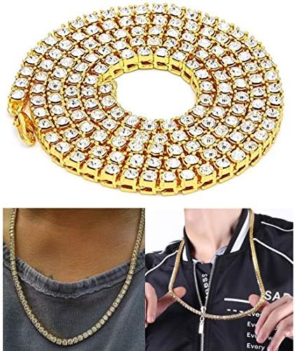 Mens Women Hip Hop Iced Out Tennis Chain Necklace 20 inches