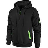 Leidowei Men's Hoodies Casual Pullover Hooded Sweatshirt Long Sleeve Quarter Zip Hoody Tops With Kangaroo Pocket
