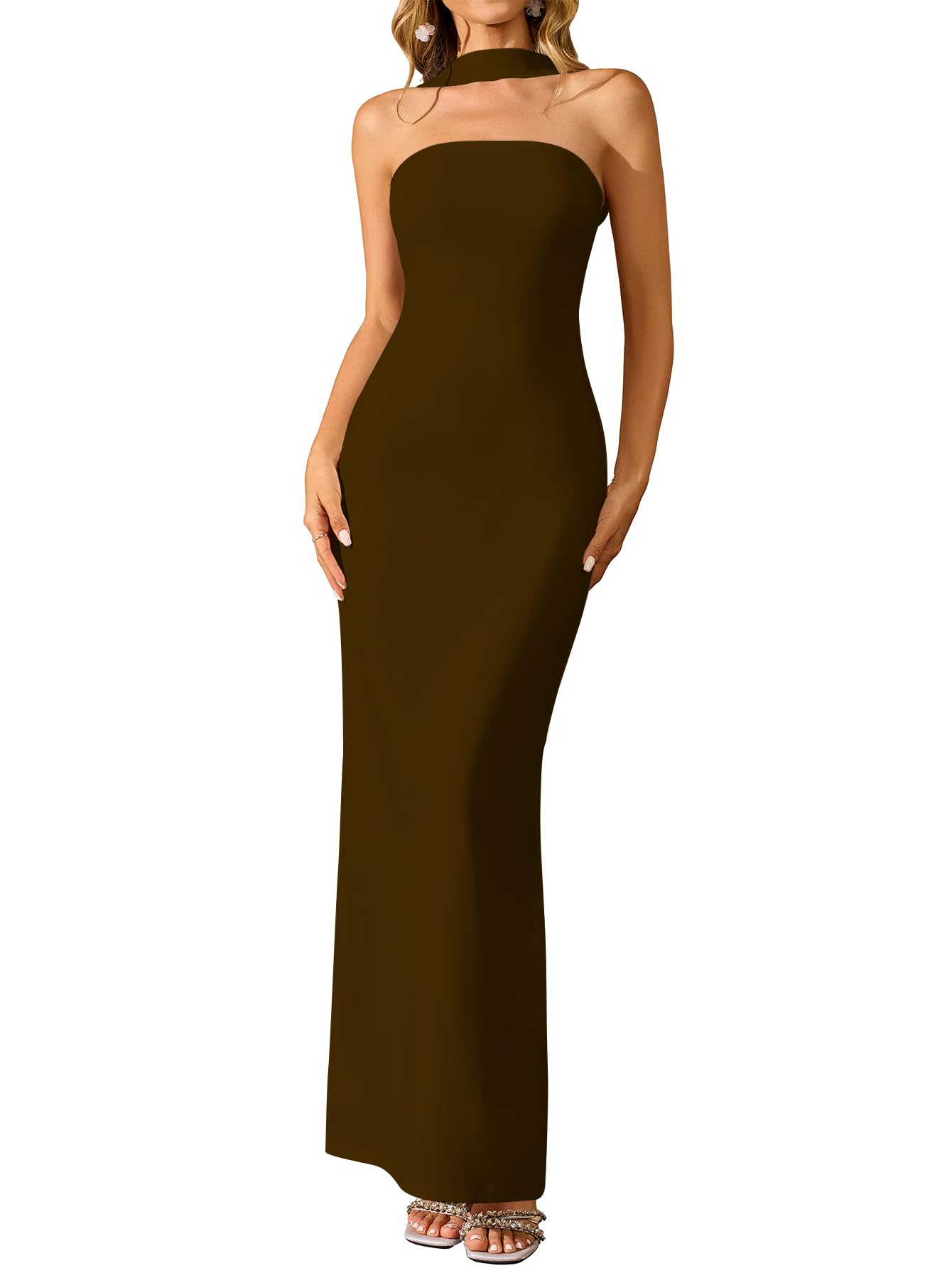 HTZMO Women Elegant Summer Bodycon Maxi Dress