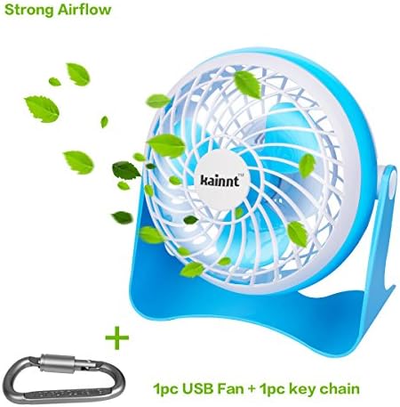 Kainnt USB Mini Desktop/Car Fan, USB table fans With Wire 1.5M(5ft),Speed Portable Cooling Car Fan USB Connect Powered by NetBook, PC,Router, Computer, Watertank,Car with a Key chain