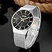 Tamlee Fashion Mesh Stainless Stylish Ultra Thin Quartz Watch Elegant Wristwatch (Black)