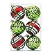 SANNO Christmas Balls Ornaments Glitter Ball Shatterproof Green/Red Xmas Tree Decorations for Parties,Holiday Decoration, 6Pcs, 60mm/2.36