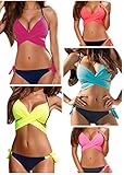 Gocheaper Bikini, Women Solid Push up Solid Bandage Bikini Set Swimwear Swimsuit Beachwear