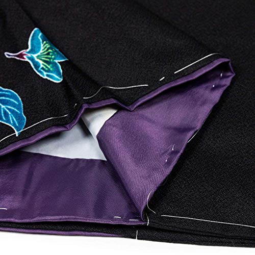 KYOETSU Women's Japanese Awase Kimono Washable Komon 278 (Large, 25-Bc)