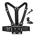 Luxebell Chest Mount Harness Strap for Gopro Hero 10 9 8 7 6 5 4 3 3+ Max Session Black Silver Fusion and Sjcam with J-Hook - Fully Adjustable Strap Size