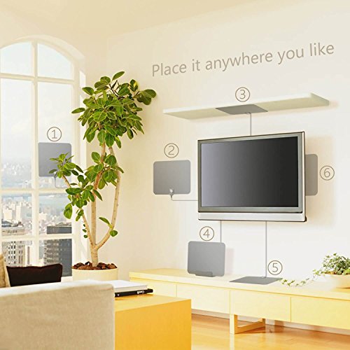 Digital HD Indoor TV Antenna - Best TV Antennas 50 Plus Miles Long Range - with High Definition Amplified Signal Booster & Coaxial Cable - 2018 Upgraded Version Better Reception High Performance