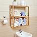 HOMFA Bamboo Bathroom Shelf 3-Tier Multifunctional Adjustable Layer Rack Wall Mounted Utility Storage Organizer Bathroom Kitchen Living Room Holder