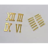 Yuxuanish 2 Sets of Acrylic Gold Roman Numerals,Numerals &amp;Dashes for Epoxy Resin Wall Clock Replacement Repairing Clock Accessories (Gold Mirror,4CM)