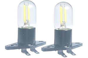 QLEE Led Filament Light 1.5w Z187 Microwave Bulb 125v 20w Equivalent Incandescent Lamps for Galanz Refrigerator Microwave Oven Electrical Range Hood Indicator Light (2 Pack, Z187 Base,5000K)