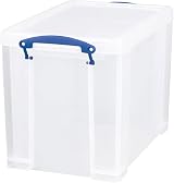 Really Useful Box 19 Litre Plastic Storage Clear with Clip Top Lid view 2