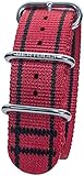Bertucci DX3 B-143 Rosso Corsa Red w/Stripes 22mm Nylon Watch Band