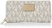 MICHAEL Michael Kors Mk Logo Zip Around Continental,Vanilla,one size