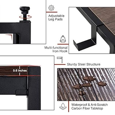 Home Office Laptop Desk 39" Folding Computer Desk for Small Place Modern Simple Work Table with Hook Study Writing Desk for Bedroom, Easy to Assemble 51aw70UNk L