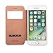 Nouske Swipe Case for iPhone 7 Plus iPhone 8 Plus with Stand/Window View/Magnetic Closing/TPU Bumper/Flip Full Cover Rose Gold