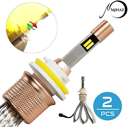 9006 LED Car Headlight Bulbs Conversion Kit, MIHAZ 120W Dual Colors Headlighting Bulb 4000K 8000K 5500LM 11000LM White-Amber In 1 Waterproof IP68 Super White High Low Beam H7 H11 H1 H4 9005 9006