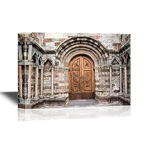 Doors Canvas Wall Art - Church Entrance - Gallery Wrap Modern Home Art | Ready to Hang - 12x18 inches