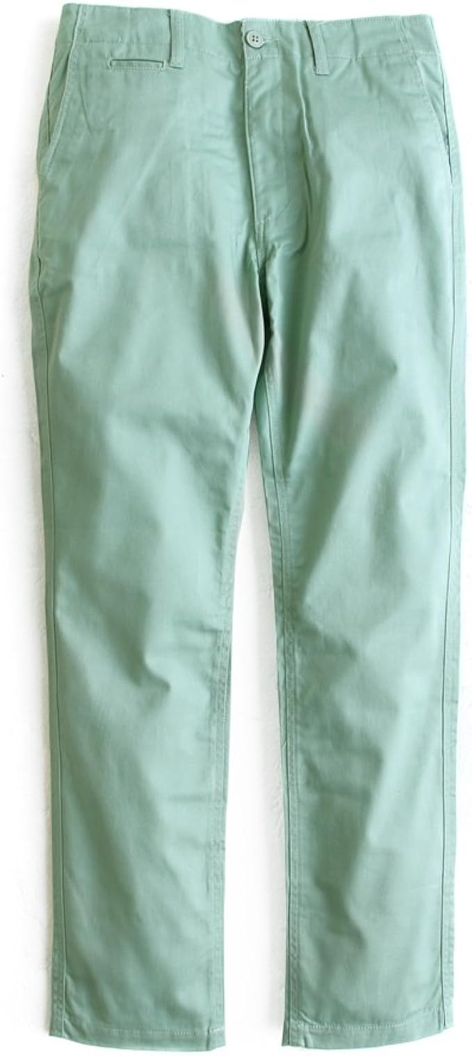 Amazon Co Jp テーパード チノ ロールアップ デザイン シンチバック付き 高密度ツイル M ミントグリーン 服 ファッション小物