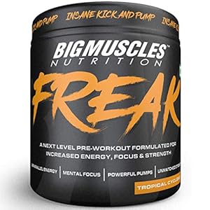 Bigmuscles Nutrition Freak Pre-Workout [30 Servings, Tropical Cyclone]-Explosive Energy, Enhanced Focus, Muscle Strength, Recovery, Legendary Performance