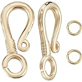 Beebeecraft 1 Box 10Pcs S Hook Clasps 24K Gold Plated Hook Ring Toggle Clasps Connectors with 20Pcs Open Jump Rings Wire Hanger Jewelry Findings for DIY Necklace Bracelet Making