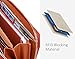 Iswee Luxury Women Leather RFID Blocking Wallets Clutch Card Holder Organizer Ladies Purse with Wrist Strap Large Capacity (Brown)