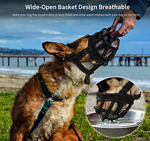 BARKLESS Dog Muzzle,Soft Basket Silicone Muzzles for Dog, Best to Prevent Biting, Chewing and Barking, Allows Drinking… - Image 6