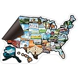 SEE MANY PLACES .com RV State Magnet United States Travel Camper Map RV Includes 50 State Decal Stickers with Scenic Illustrations 21