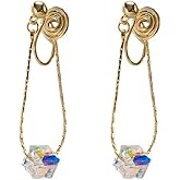 LIGHT RAIN Clip-On Earrings, All-Day Wear Gold & Silver Plated Stud, Hoop, Dangle Design Jewelry for Non-Pierced Ears