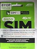 Simple Mobile NANO SIM Preloaded Prefunded With $40 First Month Free All iPhones 5 iPhone 6, 6s, MotoX Samsung LG GSM Unlocked Phones