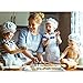 CHENGU 8 Pieces Kids Apron and Chef Hat Set, Boys Girls Adjustable Child Aprons with 2 Pockets Kitchen Bib Aprons for Kitchen Cooking Baking Wear (Small, White)